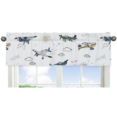 Airplane Green and Blue 54" Window Valance