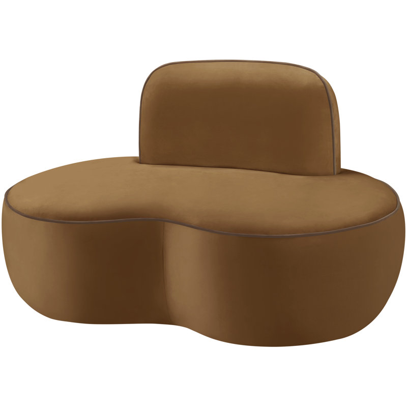 Chaise rembourrée en velours Swerve, Velours selle