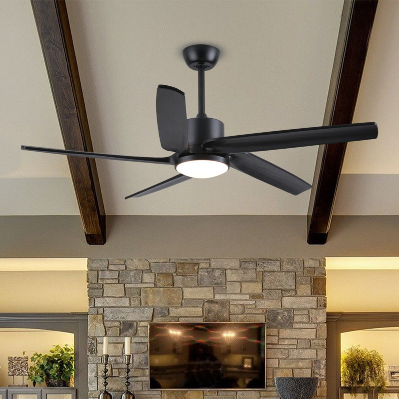 Lecole 52'' Ceiling Fan with LED Lights, Black