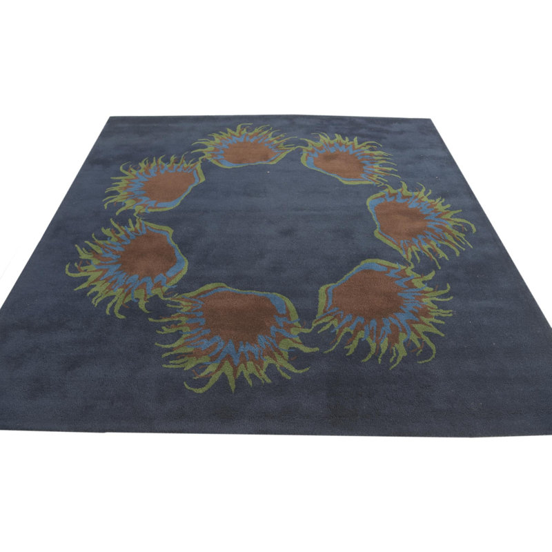 Tapis carré bleu marine Orlando