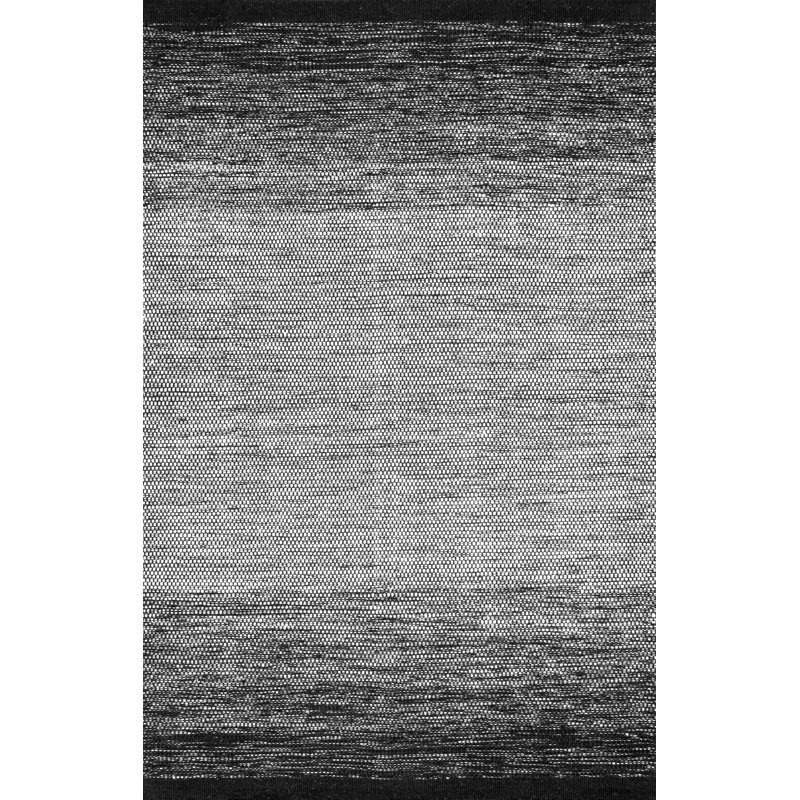 Tapis en coton/laine noire Charmine, Rectangle 5 pi x 8 pi