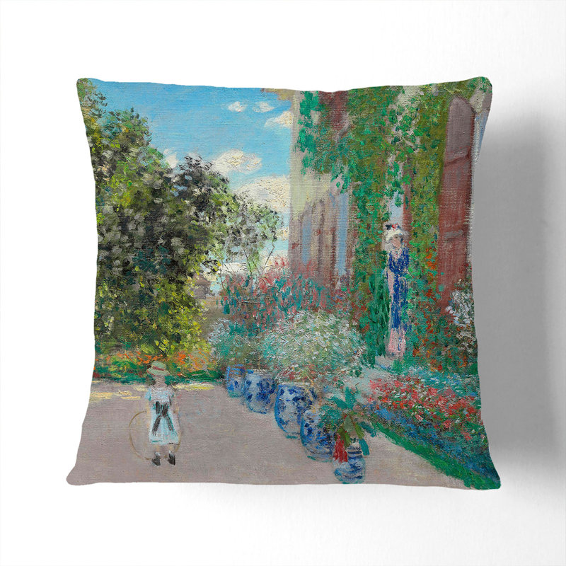 House At Argenteuil Square Throw Cushion, Stone, 55cm H x 55cm W x 20cm D