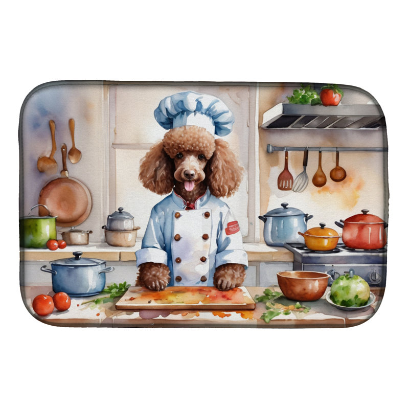 Chocolate Poodle The Chef Dish Drying Mat
