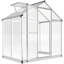 Serre argentée avec conception réglable pour l'espace extérieur, feuilles en aluminium et en polycarbonate de 48 po x 75 po x 76,8 po-132851267-132851268