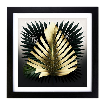 Palm Leaf Bauhaus - Single Picture Frame Print on Wood
