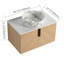 Meuble-lavabo de 30 po avec lavabo d'art en céramique et dalle de pierre artificielle-48552019