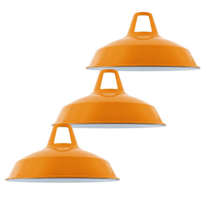3-Pack Industrial Barn Slotted Metal Pendant Light Shades