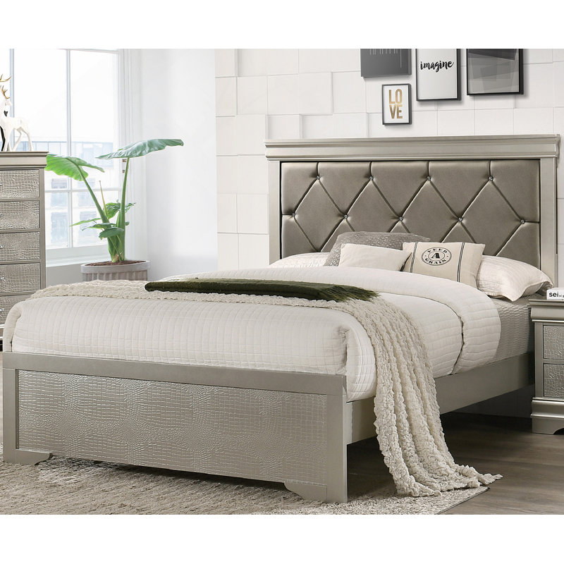 Tête de lit tapissier en polyuréthane, Beige, Roi