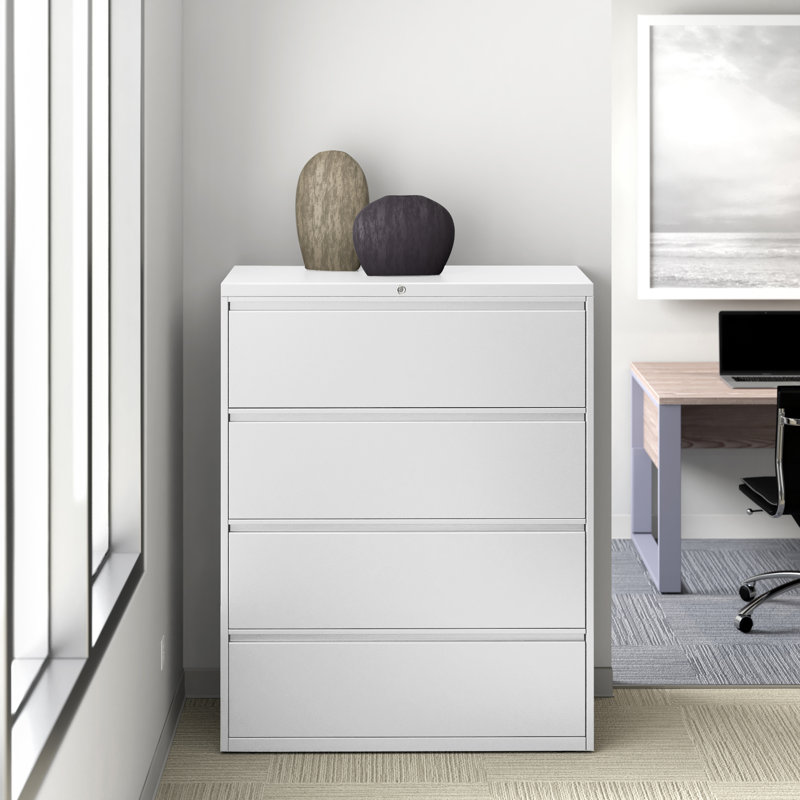 Harietta 42'' Wide 4 -Drawer Steel File Cabinet, White