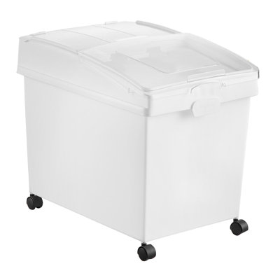 Rice Storage Container, 10.5Gallon/40L x3 Capacity Large Dog Food Dispenser Bin, Kitchen Ingredient Grain Cereal Flour Bin, Pet food Containers with Wheels, 3 Scoops, and Airtight Lid, 3 Pack