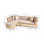 Canapé modulaire or capitonné avec revêtement en bois-658355942