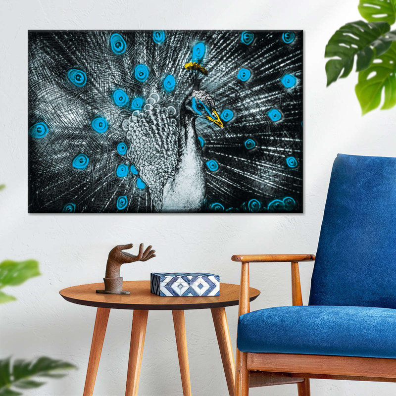 " Peacock Feathers Pop Canvas Print " by L. C. Sutton Creations, 8" H x 12" W x 1" D