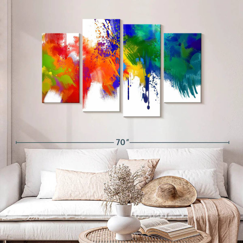 Avery Abstract Paint Splash, 32" H x 52" W
