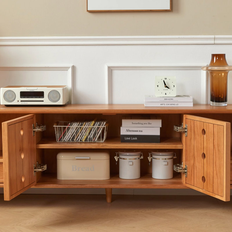 Retro-style niche-designed TV cabinet, 21.65"H x 78.74"L x 15.74"W
