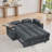 Jubilo Fabric 70'' Chenille Loveseat Sleeper Sofa Bed with Storage Armrest ,USB Port ,Side Table-1445173149