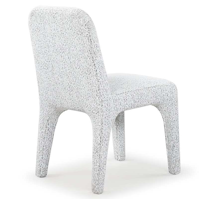 Maricelle Boucle Dining Chair, White/Black