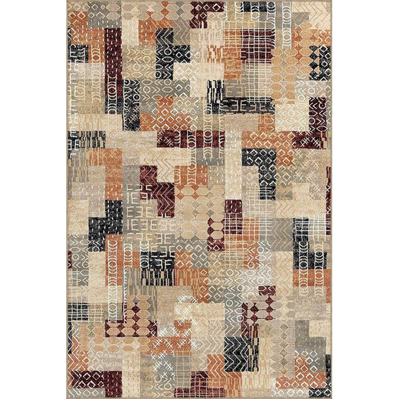 Tapis décoratif tissé à motif géométrique lavable à la machine, Tapis de couloir 2 pi 6 po x 9 pi 10 po inclus