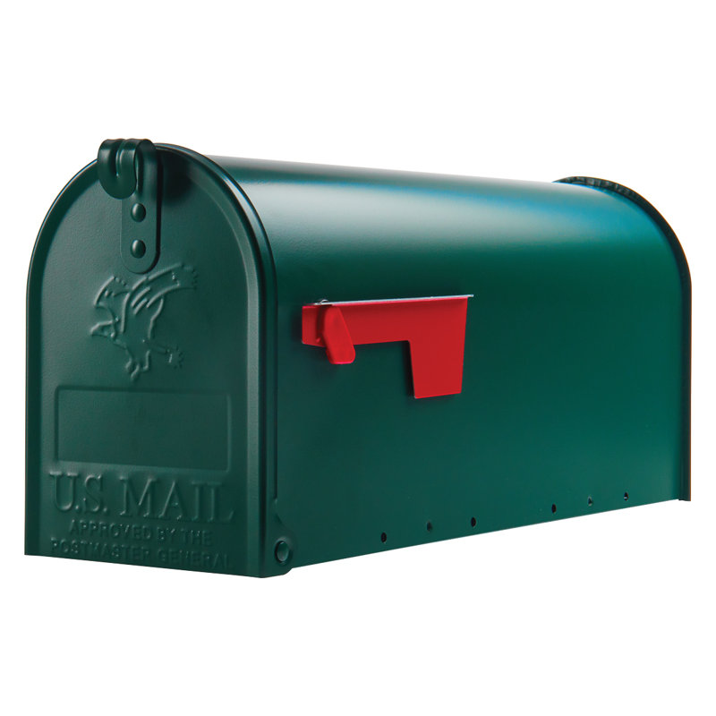 Elite Steel Post Mounted Mailbox, Green