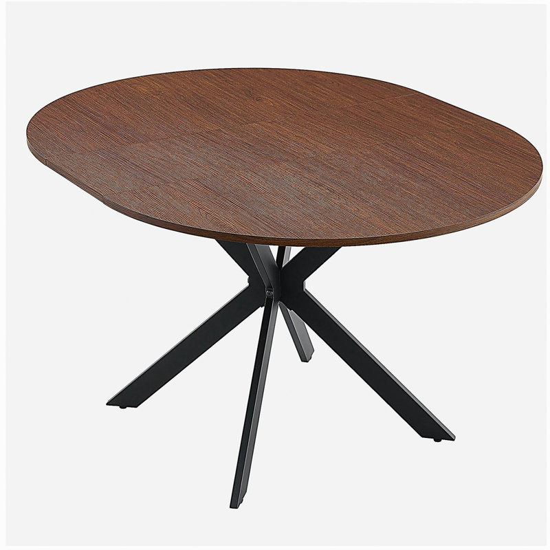 Extendable Round Dining Table (43" to 54") - Space-Saving Dining Table with Sturdy Metal Legs,for Small Apartment/Living Room, 4-6 Seater Multi-Functional Kitchen Room Dinner Table