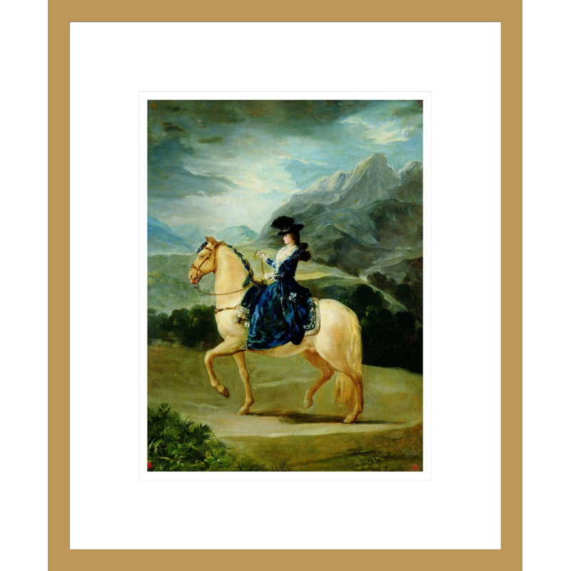 Portrait de Maria Teresa de Vallabriga à cheval par Francisco de Goya - Estampe numérique encadrée, H 16,54 po x l 13,75 po