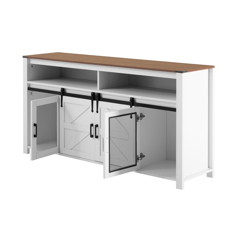 TV Stand For Tvs Up To 65", Brown/White
