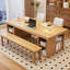 Bureaux rectangulaires en bois massif noyer-107276578