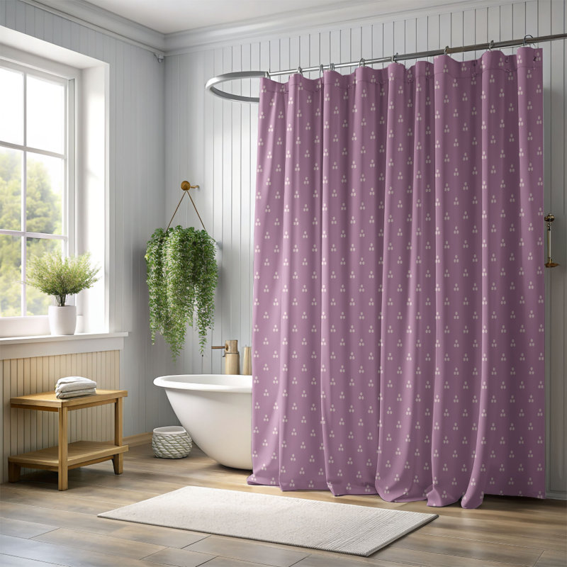 Rideau de douche Graceful Violet - Premium 0124, H 74 po x l 71 po
