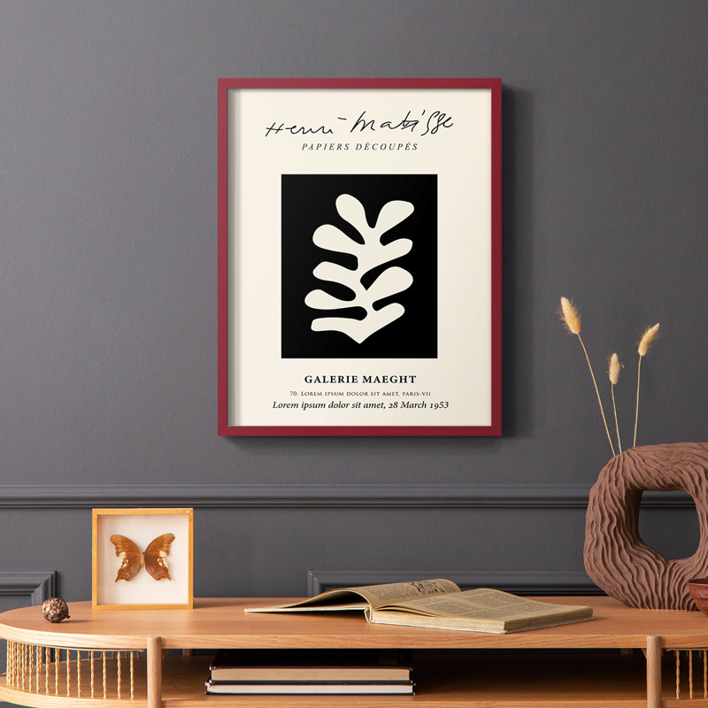 Matisse CL, reproduction encadrée - bois massif, Blanc, H 14 po x l 11 po