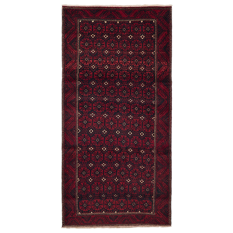 Tapis rouge Teimani 4 pi 9 po x 9 pi 10 po