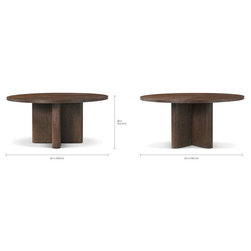 Kyoto Dining Table, 30" H x 62.99" L x 62.99" W, Brown