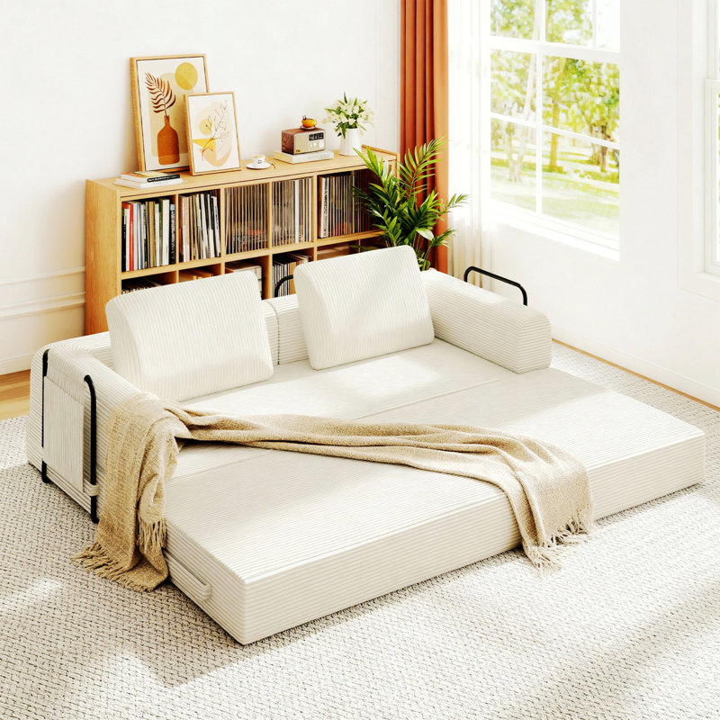 Canapé-lit convertible pour la maison, Beige Corduroy