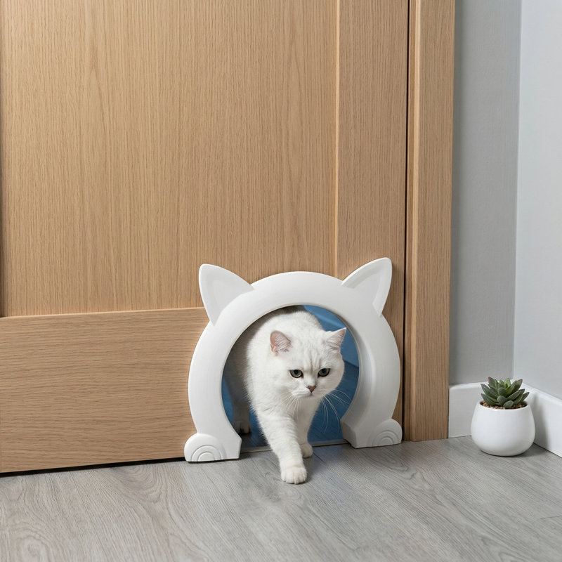 Porte d'intérieur pour chat pour portes intérieures, clapet pour animaux de compagnie pour chats, chatons et chatons, Gris