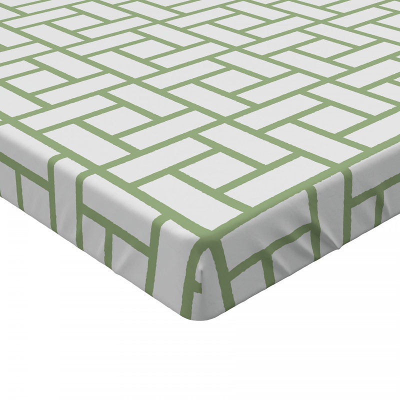 Microfiber Geometric Fitted Sheet, Twin Fitted Sheet