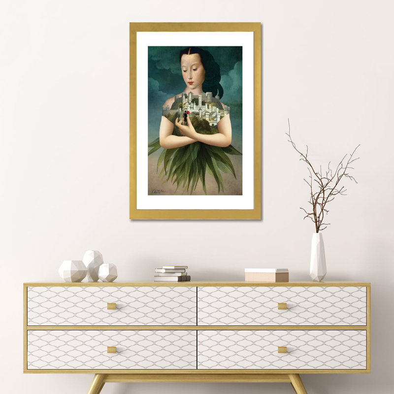 Der Rosenkavalier par Catrin Welz-Stein - impression d'art graphique, H 24 po x l 16 po x P 1 po, Papier encadré doré, Blanc