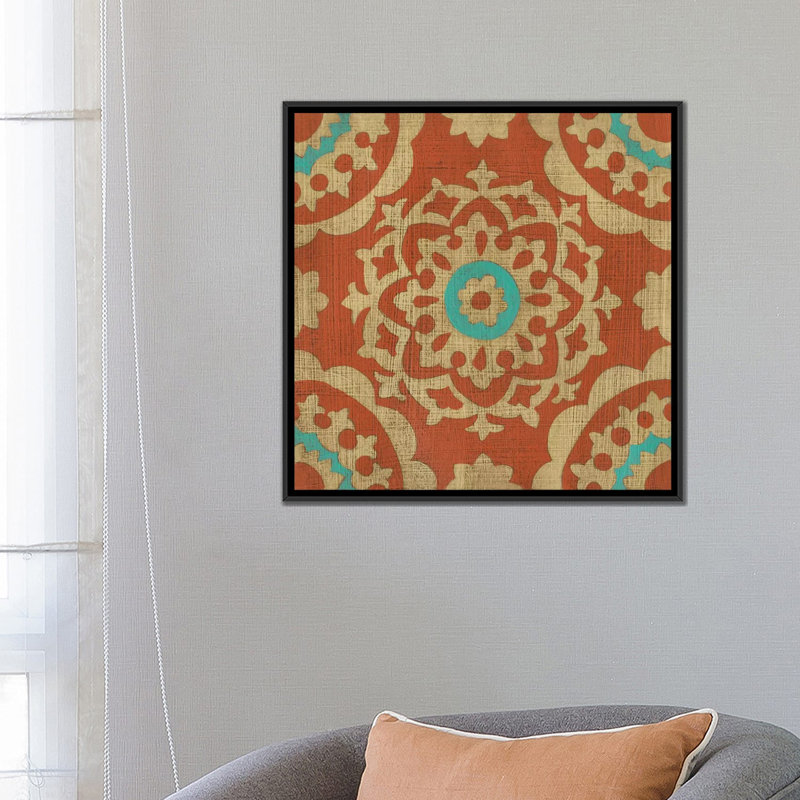 « masala i », reproduction sur toile, H 18 po x l 18 po x P 1,5 po, Toile avec cadre noir