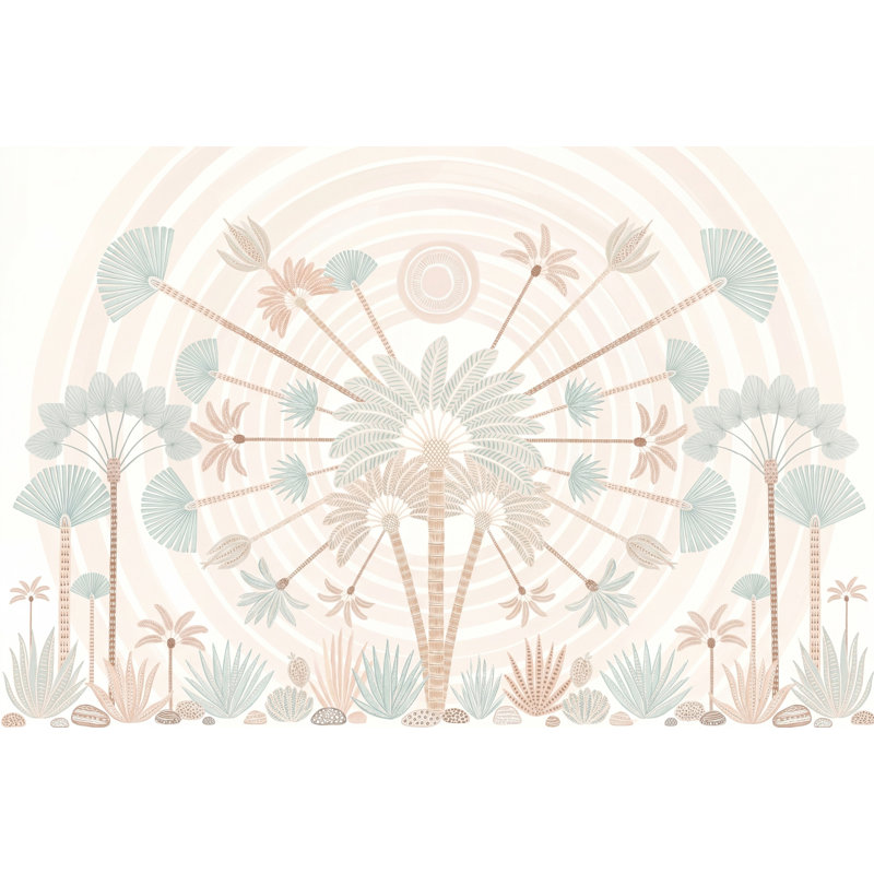 Papier peint à motif de palmier tropical, 120 po x 96 po, Peler et coller