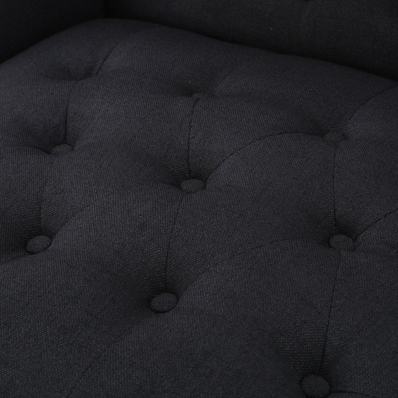 Danni-Lee Tufted High Back Accent Chair Club Chair Upholstered Chair Wingback Chair Living Room Chair, Charcoal Fabric