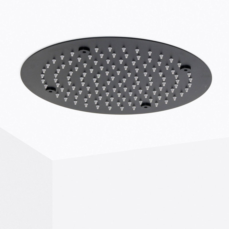 Metro 3 Way Thermostatic Complete Shower Set - Ceiling Mount - 16" Brass/Matt Black
