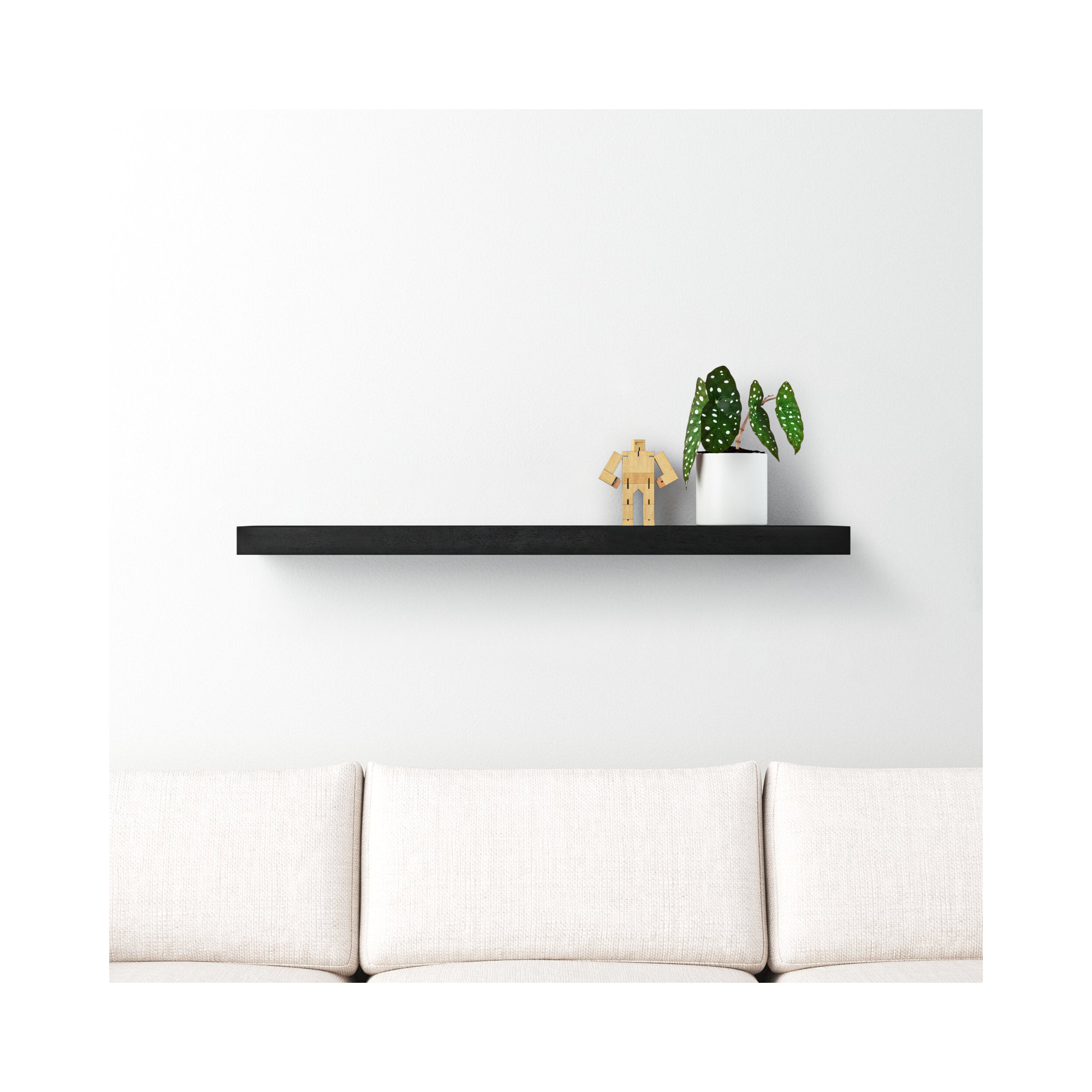 Sherice Floating Shelf, Matte Black, 1.97" H x 43.21" W x 10.24" D