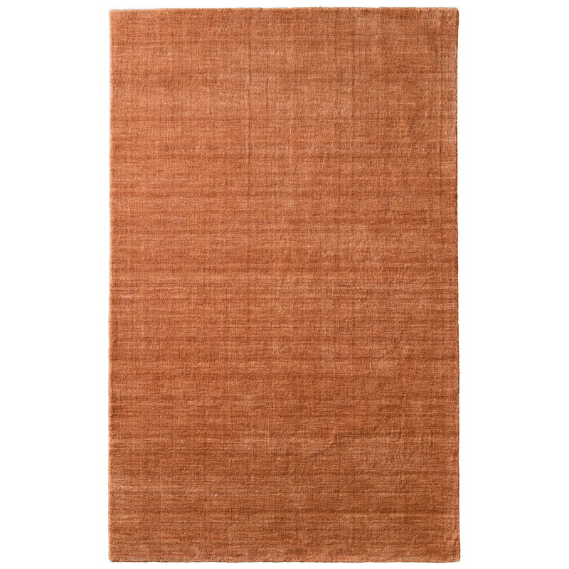 Tapis orange tissé à la main Ameia, Rectangle de 5 pi x 8 pi