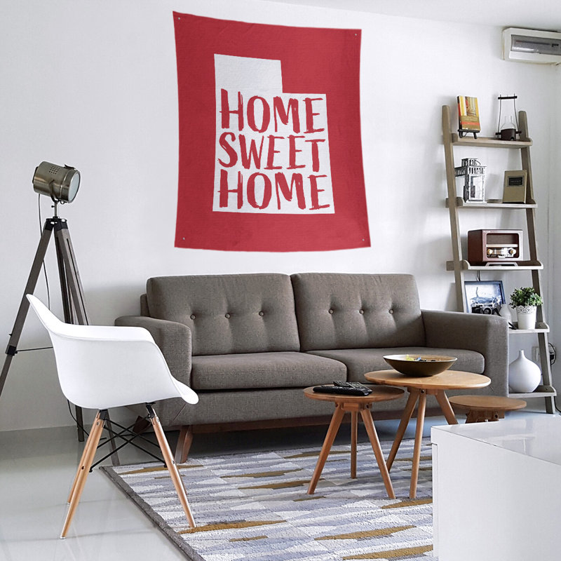 Tapisserie murale Home Sweet Utah, Rouge, H 60 po x l 51 po