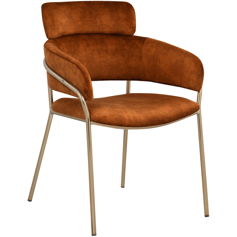Yara Velvet Dining Chair, Cognac Velvet