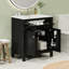 Armoire de salle de bain 30 po, noir moderne avec lavabo en céramique, 2 portes et tablette pour une fonctionnalité élégante-1457304740