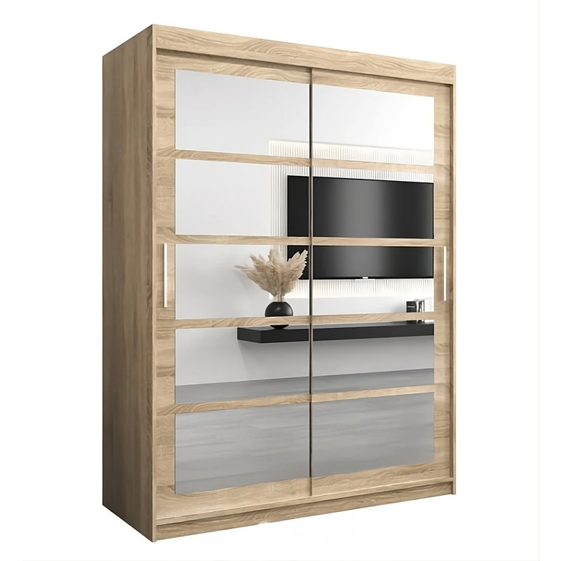 Milanni 2 Door Manufactured Wood Wardrobe, Sonoma Oak/White