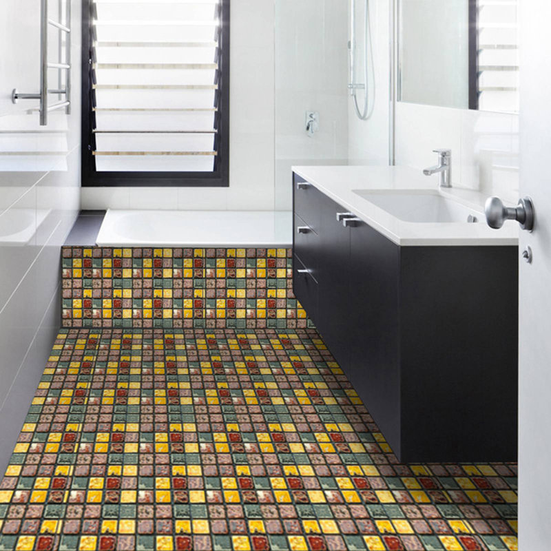 10 pièces chacune, autocollants de carreaux décoratifs autocollants, dosseret de mosaïque 3D, autocollants muraux en vinyle pour la maison, décoration de salle de bain; brun