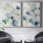 Indigo Ginkgo I - ensemble de 2 peintures sur toile encadrées-506617530-506617531