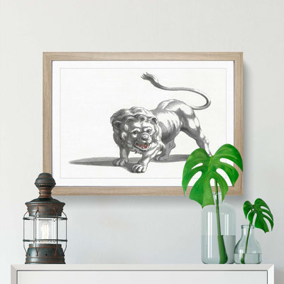 Lion by Johan Teyler - Picture Frame Drawing Print