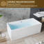 Baignoire de trempage autoportante 59 po en acrylique, conception ergonomique profonde, isolation à double paroi, surface antidérapante, baignoire certifiée UPC, pieds réglables, installation facile pour la salle de bain