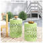 Ensemble de 2 tables d'appoint vertes en métal avec base cylindrique-129683076