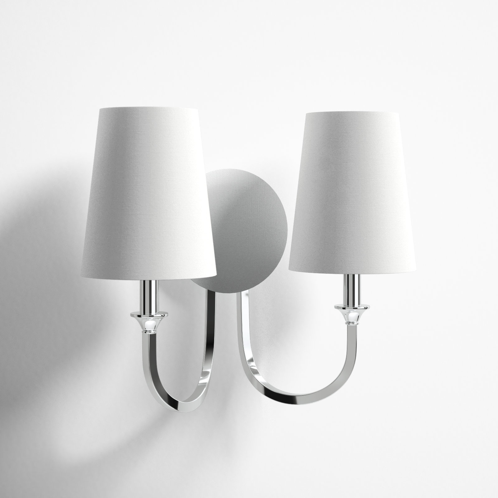Ikenna 2 Light Dimmable Armed Sconce, Polished Chrome
